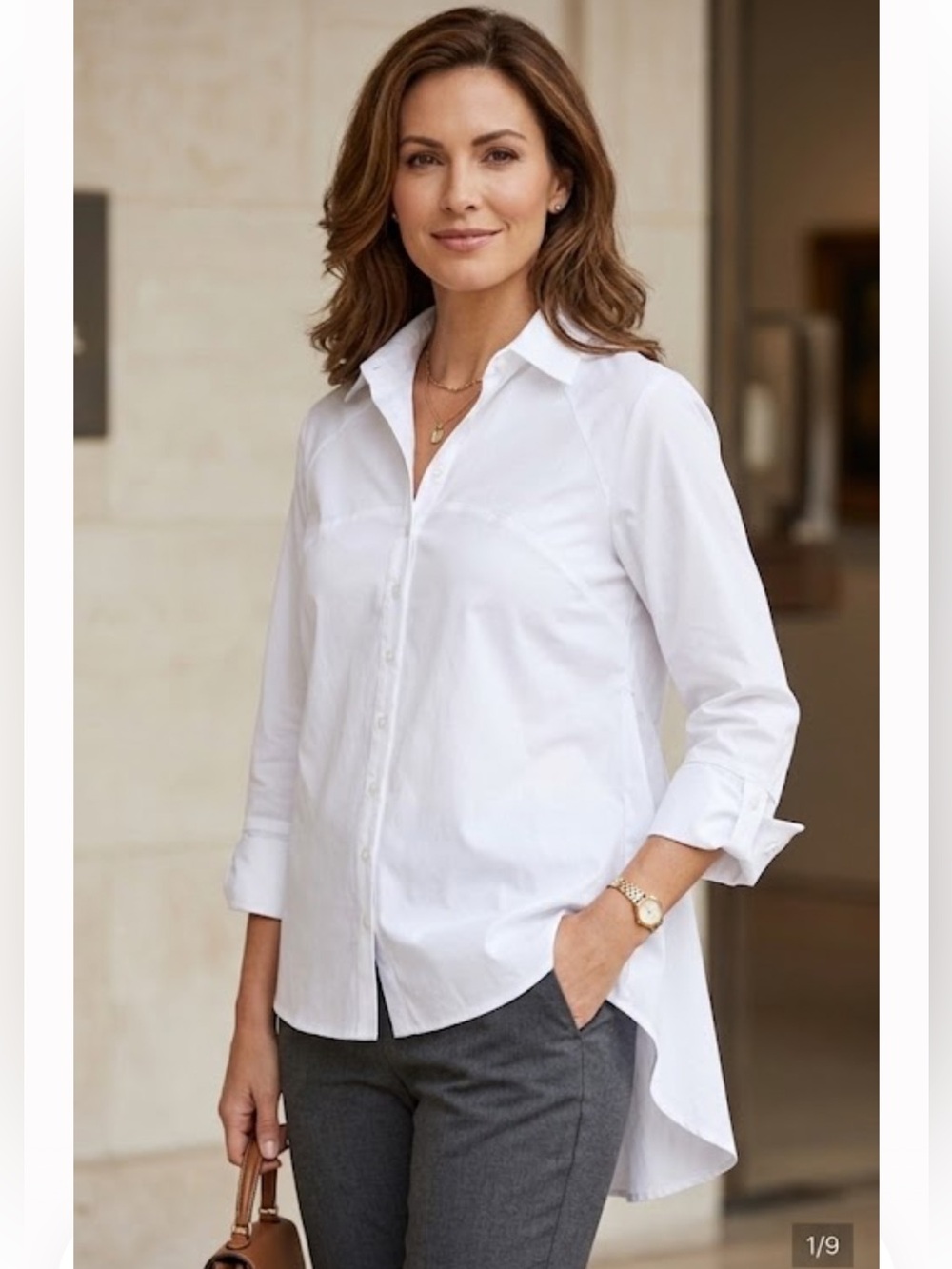 Ravel White Button-Up Blouse